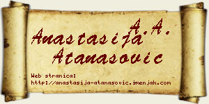 Anastasija Atanasović vizit kartica